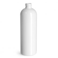 16oz PET Cosmo Round Bottles Plastic White