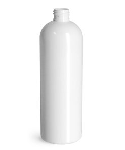16oz PET Cosmo Round Bottles Plastic White