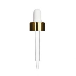 1oz 30ml Glass Dropper Gold White 20-400 USA