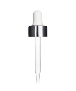 1oz 30ml Glass Dropper Silver White 20-400 USA