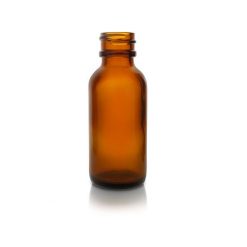 1oz amber boston round glass bottle 20/400