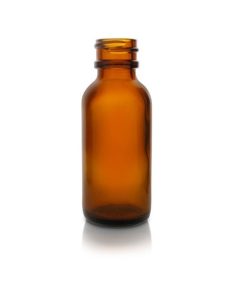 1oz amber boston round glass bottle 20/400
