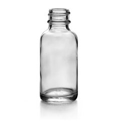 1oz Clear Boston Round Glass Bottle 20/400 (360 Bottles/Case)