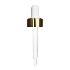 2oz 60ml Glass Dropper Gold White 20-400 USA