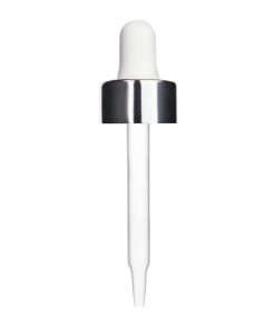 2oz 60ml Glass Dropper Silver White 20-400 USA