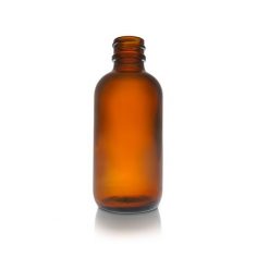 2 oz. Clear Boston Round Glass Bottle, 20mm 20-400