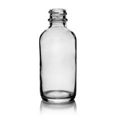 2oz Clear Boston Round Glass Bottle 20/400 (240 Bottles/Case)
