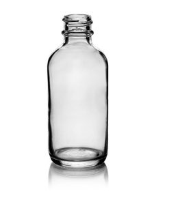 2oz Clear Boston Round Glass Bottle 20/400 (240 Bottles/Case)