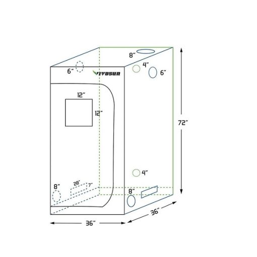 mylar hydroponic grow tent with observation window and floor tray for indoor plant growing 1