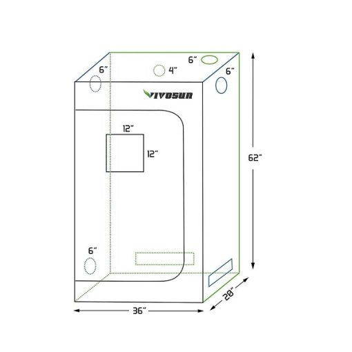 mylar hydroponic grow tent with observation window and floor tray for indoor plant growing 9