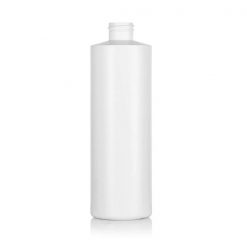 White Plastic Professional Cylinder Bottle with White Lotion Pump - 16 oz / 500 ml