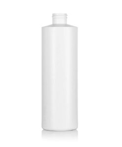 White Plastic Professional Cylinder Bottle with White Lotion Pump - 16 oz / 500 ml
