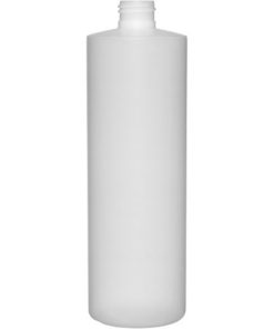 16 oz. Natural HDPE Plastic Cylinder Bottle, 24mm 24-410