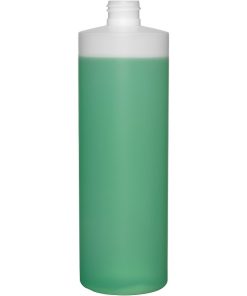 16 oz. Natural HDPE Plastic Cylinder Bottle, 24mm 24-410