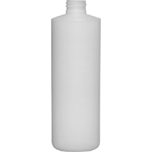 16 oz. Natural HDPE Plastic Cylinder Bottle, 28mm 28-410