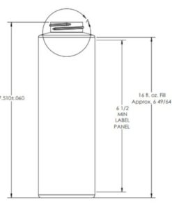 16 oz. Natural HDPE Plastic Cylinder Bottle, 38mm 38-400