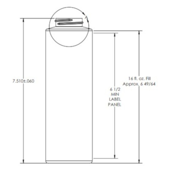 16 oz. Natural HDPE Plastic Cylinder Bottle, 38mm 38-400 - 198 Bottles / Case 1 16 oz. Natural HDPE Plastic Cylinder Bottle, 38mm 38-400