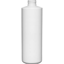 16 oz. White HDPE Plastic Cylinder Bottle, 28mm 28-410