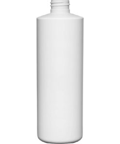 16 oz. White HDPE Plastic Cylinder Bottle, 28mm 28-410