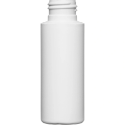 2 oz. White HDPE Plastic Cylinder Bottle, 24mm 24-410