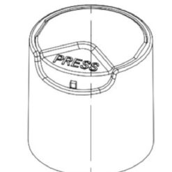 24mm 24-410 Black Smooth Disc Top Cap w/ Pressure Sensitive Liner, .225" Orifice