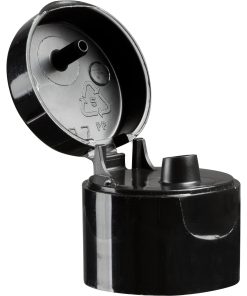 24mm 24-410 Black Smooth Snap Top Cap, Unlined, .118" Orifice