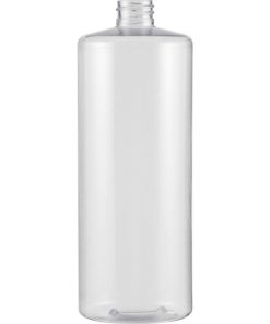 32 oz. Clear PVC Plastic Cylinder Bottle, 28mm 28-410
