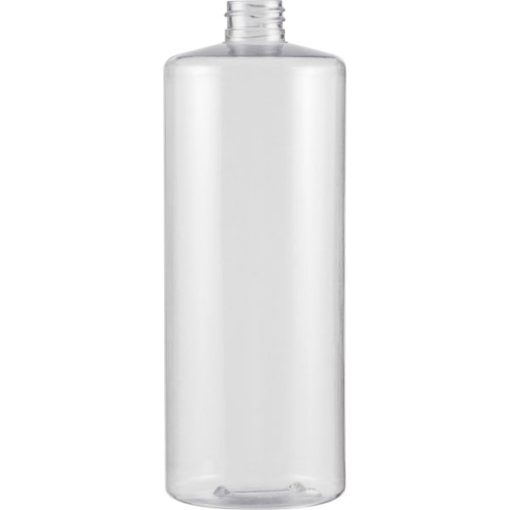 32 oz. Clear PVC Plastic Cylinder Bottle, 28mm 28-410