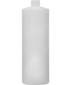 32 oz. Fluorinated Natural HDPE Plastic Cylinder Bottle, 28mm 28-410