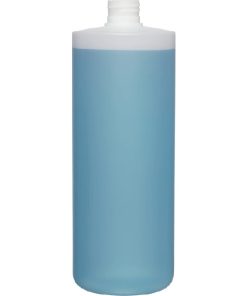 32 oz. Natural HDPE Plastic Cylinder Bottle, 28mm 28-410