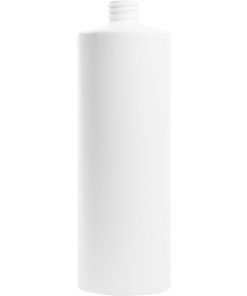 32 oz. White HDPE Plastic Cylinder Bottle, 28mm 28-410