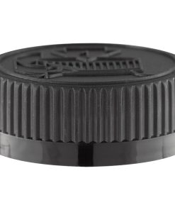38mm 38-400 Black Child Resistant Cap (Pictorial) w/Foam Liner (3-ply)