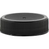 38mm 38-400 Black Ribbed (Matte Top) Plastic Cap w/HIS for HDPE