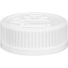 38mm 38-400 White Child Resistant Cap (Pictorial) w/HIS Liner for PE, 2-Piece, Tamper Indicating, Printed