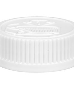 38mm 38-400 White Child Resistant Cap (Pictorial) w/HIS Liner for PE, 2-Piece, Tamper Indicating, Printed