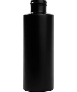 4 oz Black HDPE Plastic Cylinder Bottle 24mm 24-410