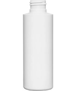 4 oz. White HDPE Plastic Cylinder Bottle, 24mm 24-410