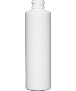 6 oz. White HDPE Plastic Cylinder Bottle, 24mm 24-410
