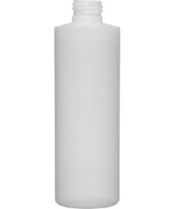 8 oz. Fluorinated Natural HDPE Plastic Cylinder Bottle, 24mm 24-410