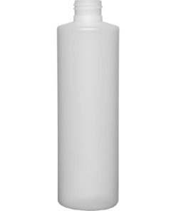 8 oz. Natural HDPE Plastic Cylinder Bottle, 24mm 24-410