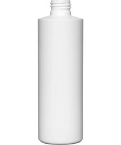 8 oz. White HDPE Plastic Cylinder Bottle, 24mm 24-410