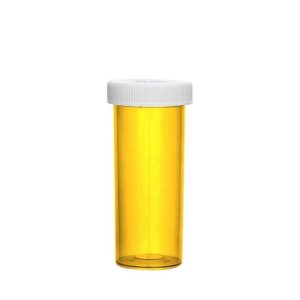 Amber Push & Turn Vials 16 dram - 270 Vials/Case 8 Amber Push & Turn Child Resistant Vials 16 Dram