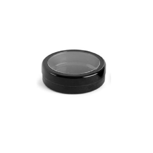 1/2 oz Plastic Jars, Black ABS Cosmetic Jars With Window Lids