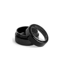 1/4 oz Plastic Jars, Black ABS Cosmetic Jars With Window Lids