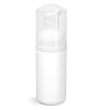 100 ml Plastic Bottles, White HDPE Cylinders w/ White Foamer Pumps & Overcaps