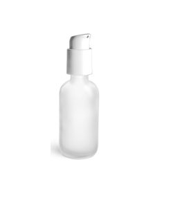 2 oz Glass Bottles, Frosted Glass Boston Rounds w/ Smooth Black Fine Mist Sprayers