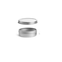 2 oz Metal Containers, Silver Metal Twist Top Tins w/ Continuous Thread