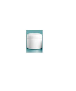2 oz Plastic Jars, White Polypropylene Double Wall Straight Sided Jars w/ White Lined Dome Caps
