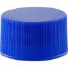 24mm 24-410 Blue Ribbed (Matte Top) Plastic Cap w/Foam Liner (3-ply)