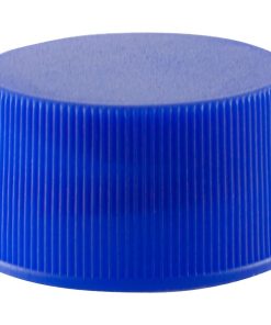 24mm 24-410 Blue Ribbed (Matte Top) Plastic Cap w/Foam Liner (3-ply)
